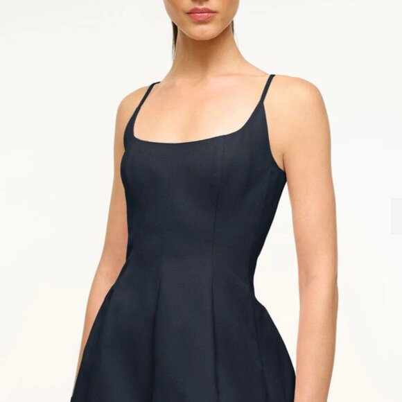 NWT STAUD Joy Maxi Dress Gown Sz12 Navy Blue Cocktail Formal Party Event - Picture 4 of 10